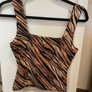 Leith Tiger Print Crop Top